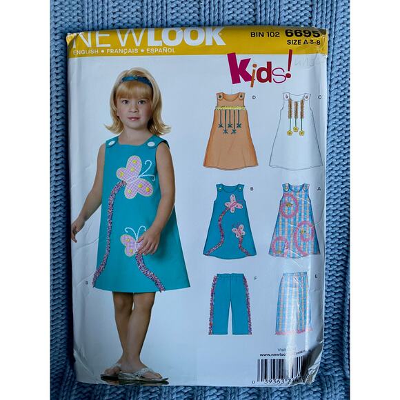 Simplicity 6695 pattern girls jumper dress pants size 3-8 - Picture 1 of 5